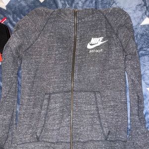 Gray Nike zip up hoodie